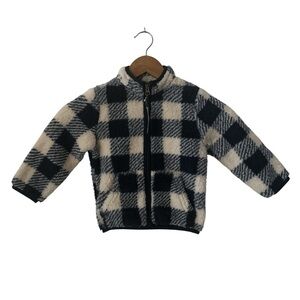 Toddler Boys Plaid Print Sherpa Zip-Up Jacket - Tidal Size: 2T